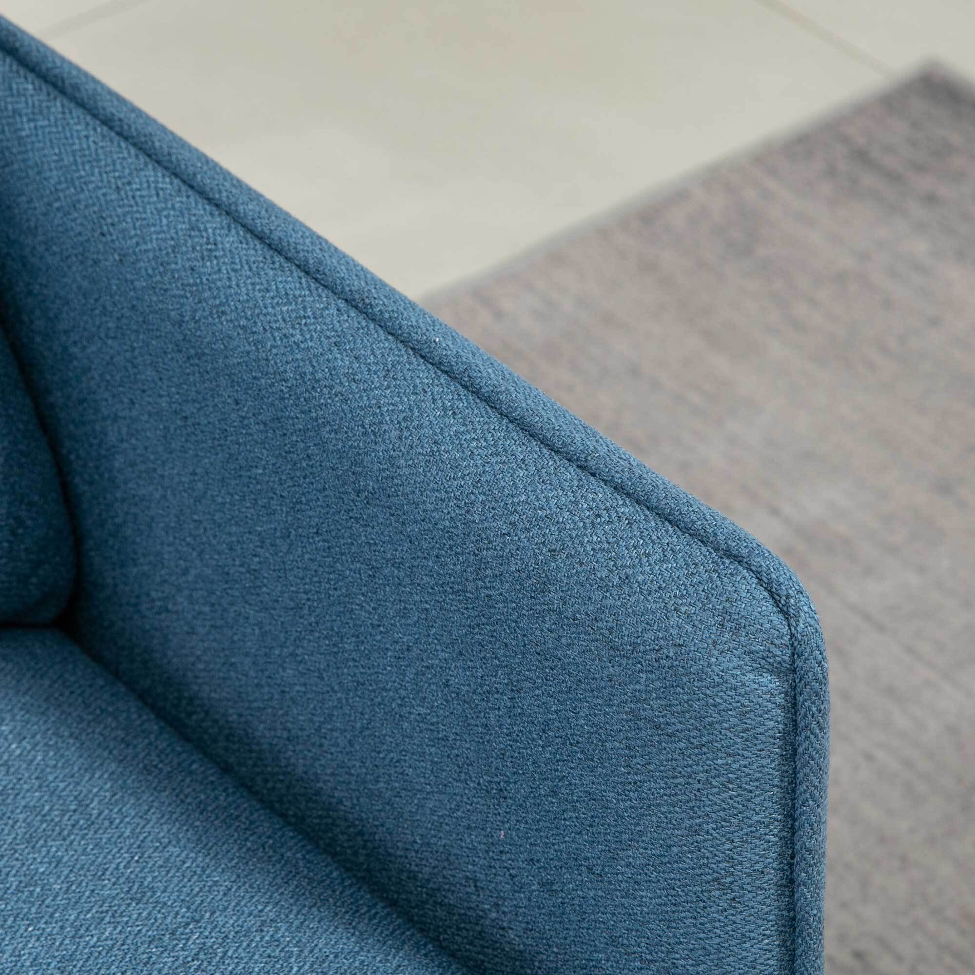 Sofá de 2 Plazas Tapizado en Lino Sofá de Salón con Cojines Reposabrazos y Patas de Acero para Dormitorio Oficina Carga 240 kg 139x68x80 cm Azul
