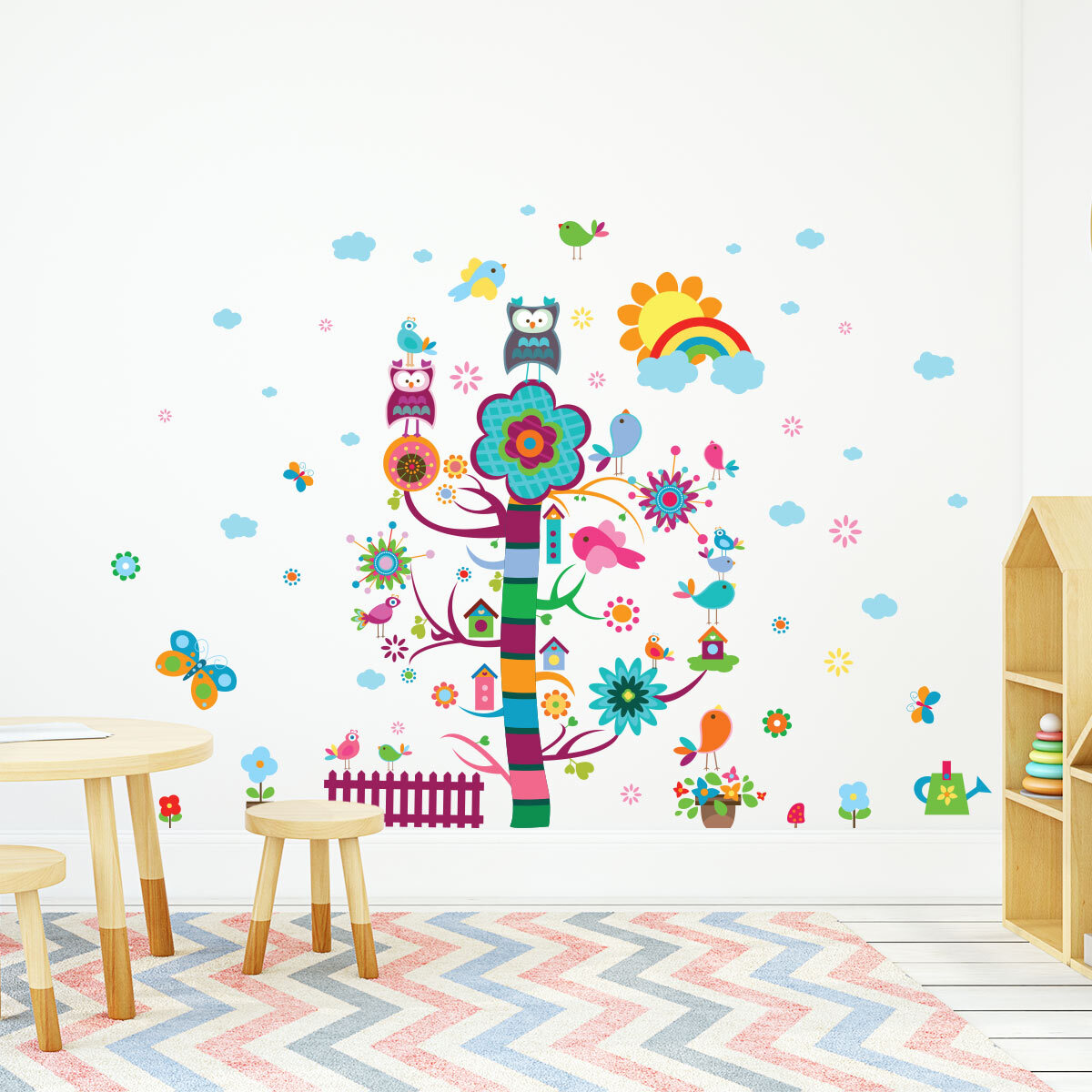 Stickers muraux | Sticker Mural Autocollant - ENFANT ARBRE MAGIQUE - adhésifs fond transparent