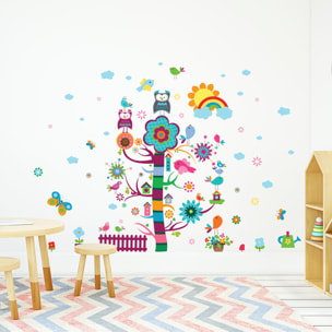 Stickers muraux | Sticker Mural Autocollant - ENFANT ARBRE MAGIQUE - adhésifs fond transparent