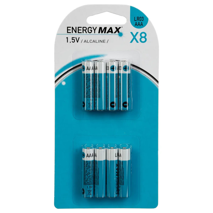 Lot de 8 piles alcaline LR03