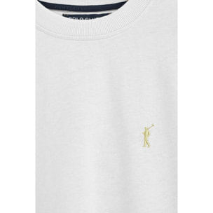 Camiseta blanca de algodón y lino con bordado Rigby Go