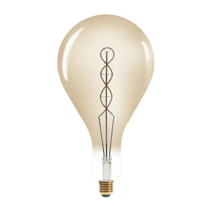 Ampoule LED "Poire" ambrée - filament torsadé E27
