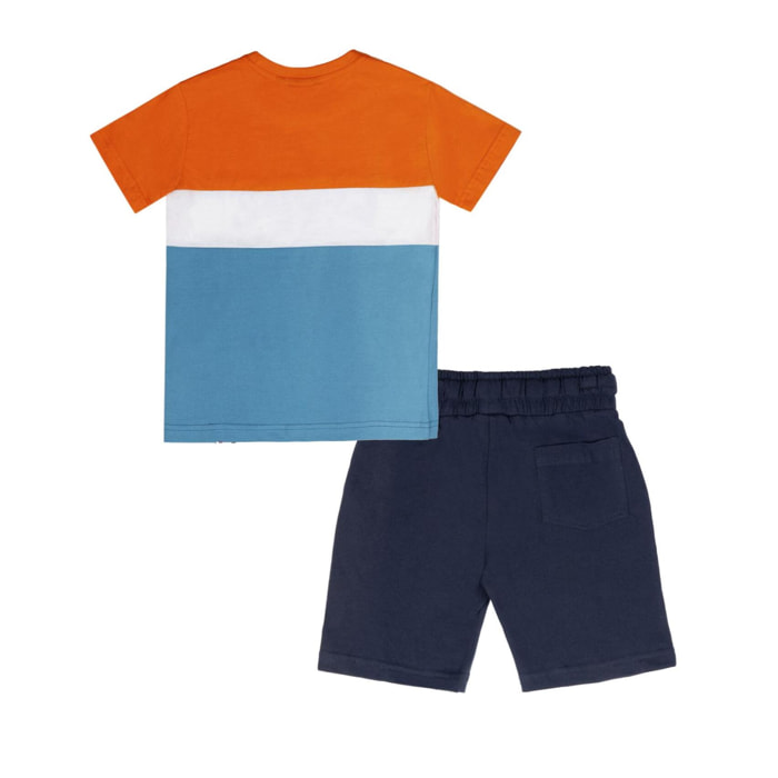 Conjunto de camiseta y pantalón corto de algodón básico de Leone para niño