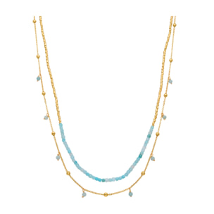 Collar de Turquesa acabado en oro amarillo de 18k