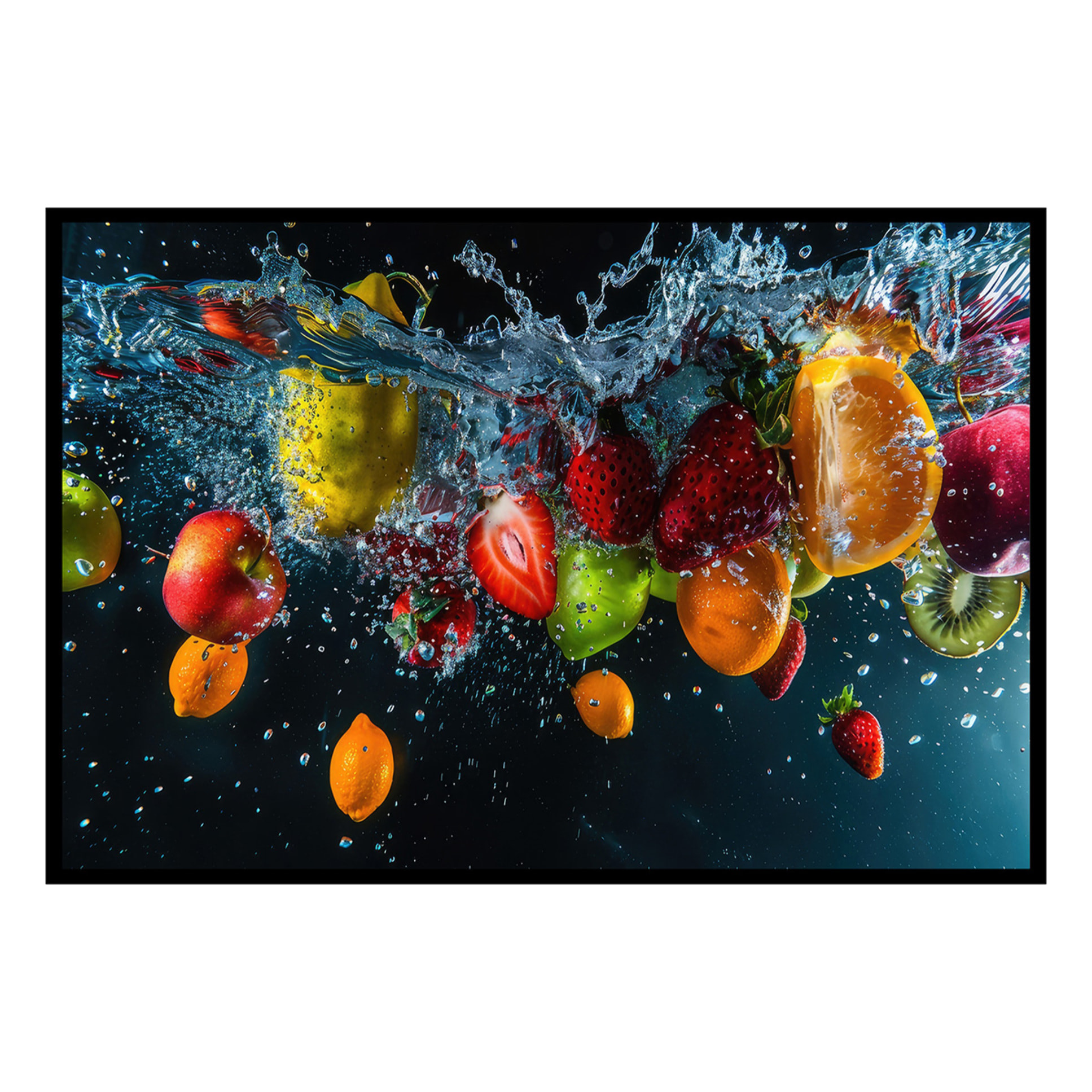 Affiche encadrée fruits intense Affiche + cadre en métal - Noir