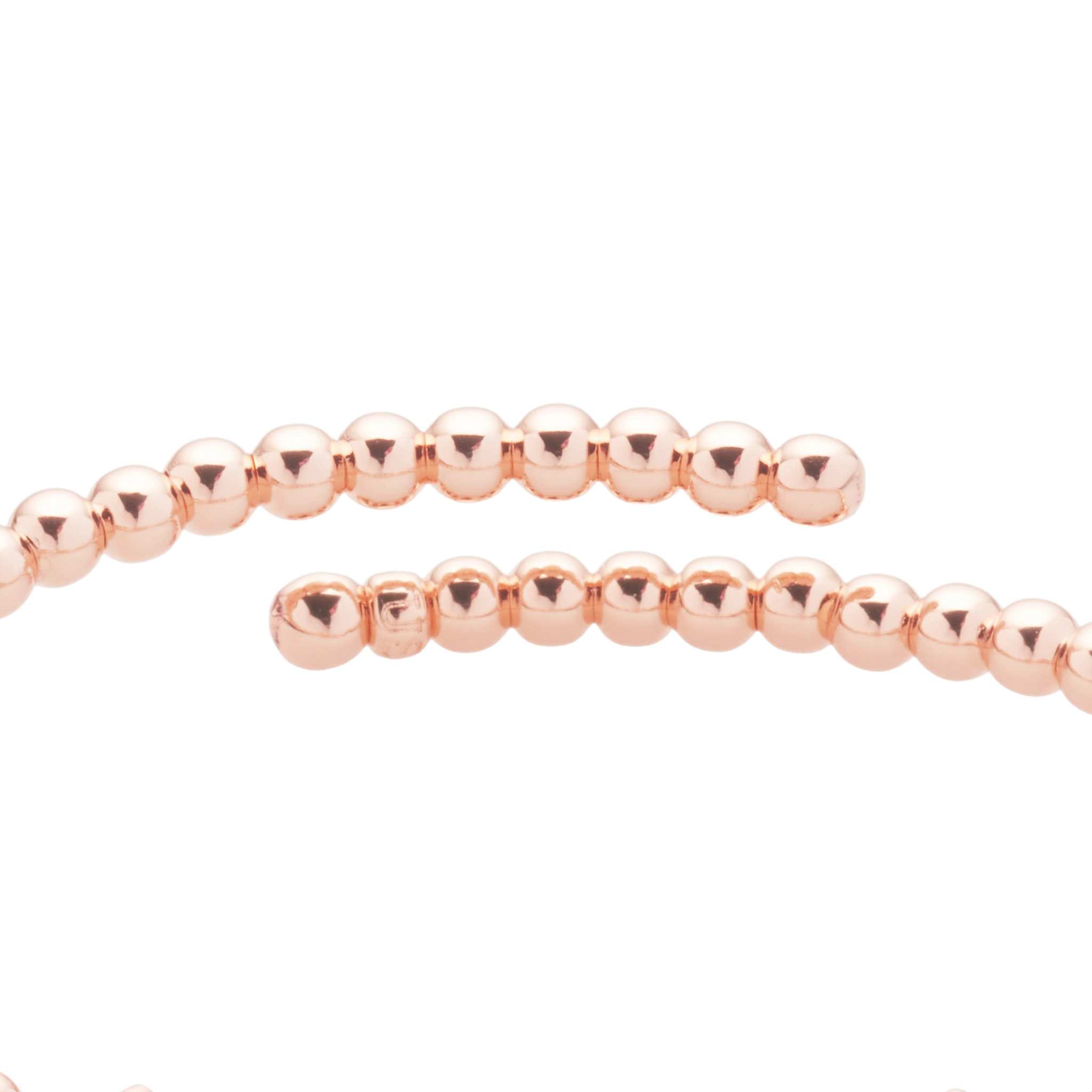 Bracciale U.S. Polo Assn. Rigido aperto in metallo dorato rosa con cristalli bianchi e topazio