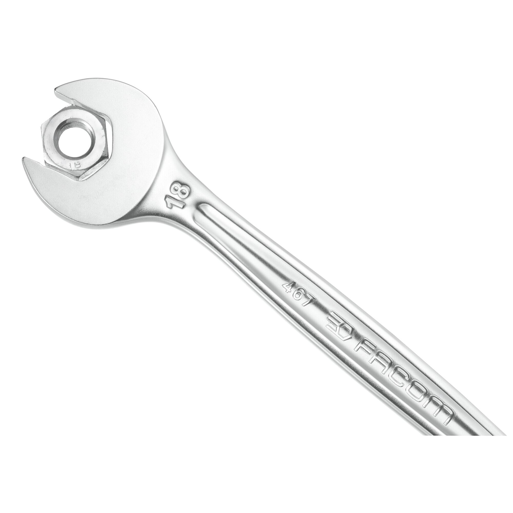 FACOM Clé Mixte à Cliquet Plate 11 mm - 467B.11 - Compact Et Réversible Par Levier