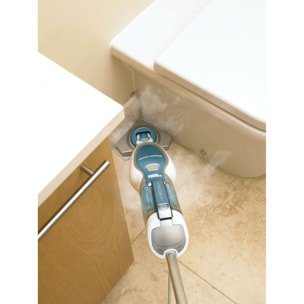 Balai vapeur avec tête delta 1600W, 4 accessoires, 99,9% des bactéries et germes tués sans produit chimique