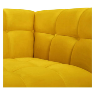 Fauteuil en velours jaune pieds - Mona