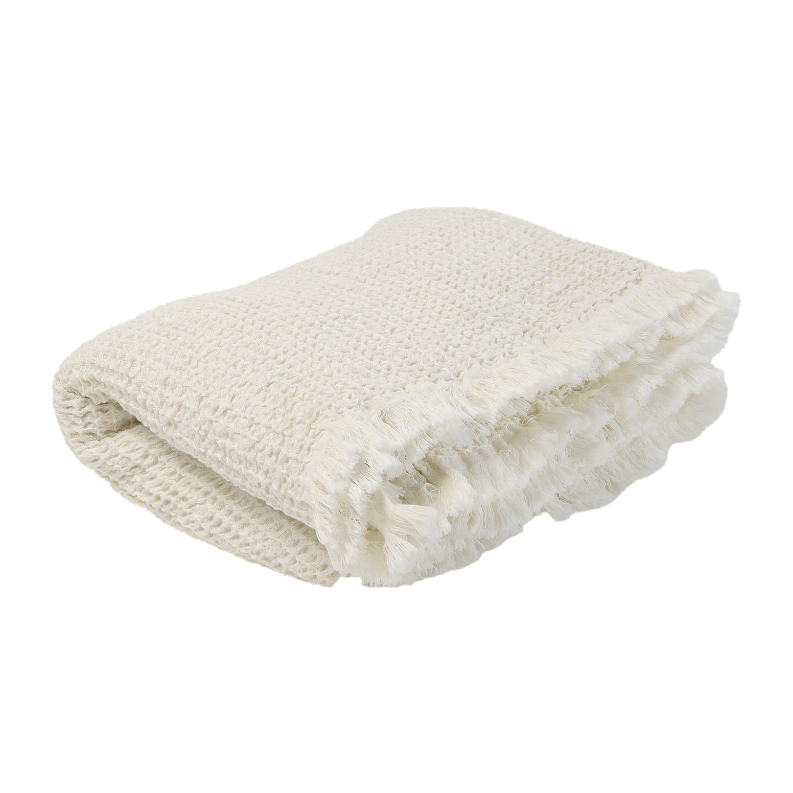 Plaid coton et lin, DECO ESPRIT NID D'ABEILLE