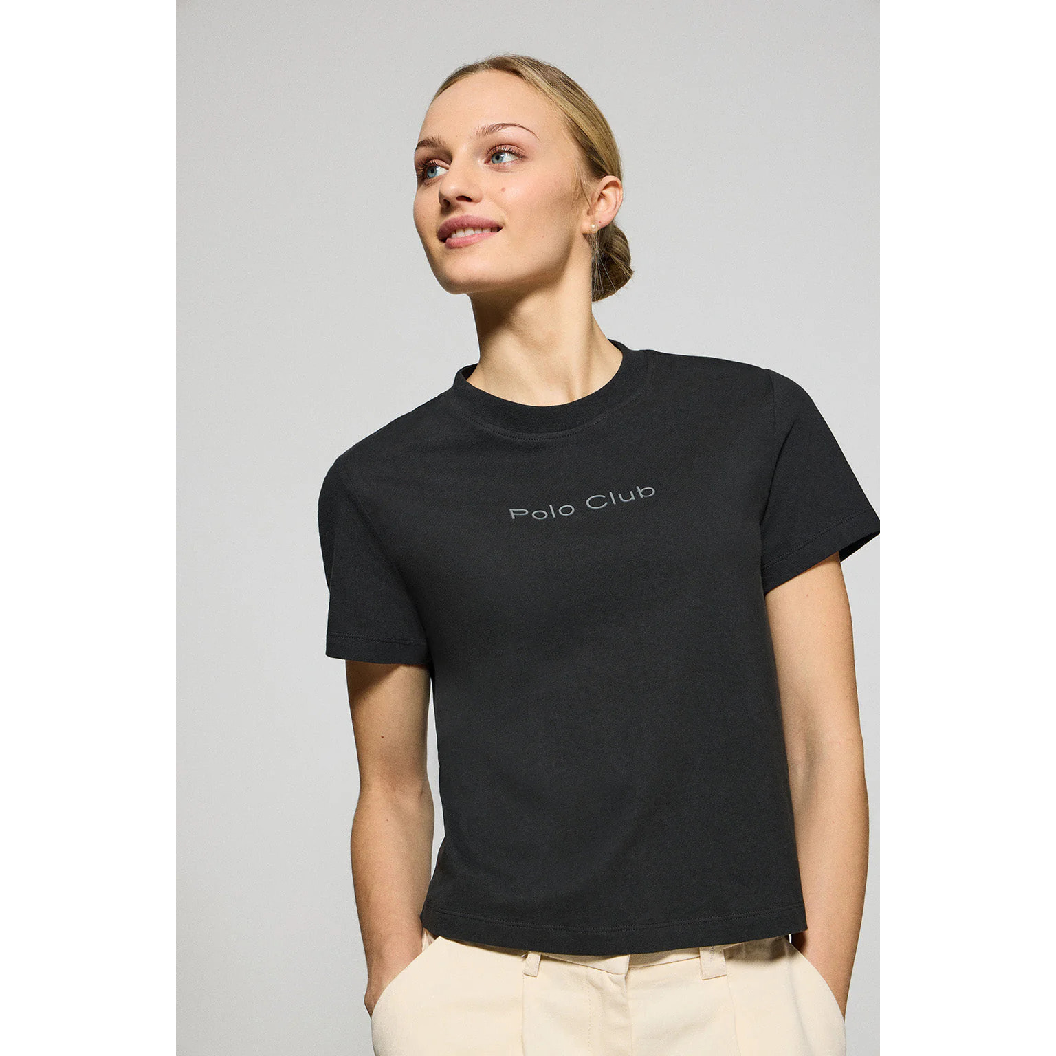 Maglietta Tori nera con logo Minimal Combo Polo Club