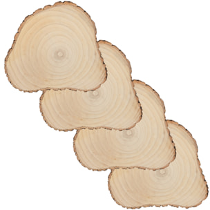 J-Line Tranche Irreguliere Paulownia Ecorce Naturel Large