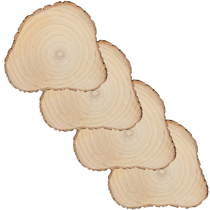 J-Line Tranche Irreguliere Paulownia Ecorce Naturel Large