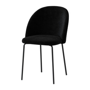 Chaise Karl en tissu bouclé noir (lot de 2)