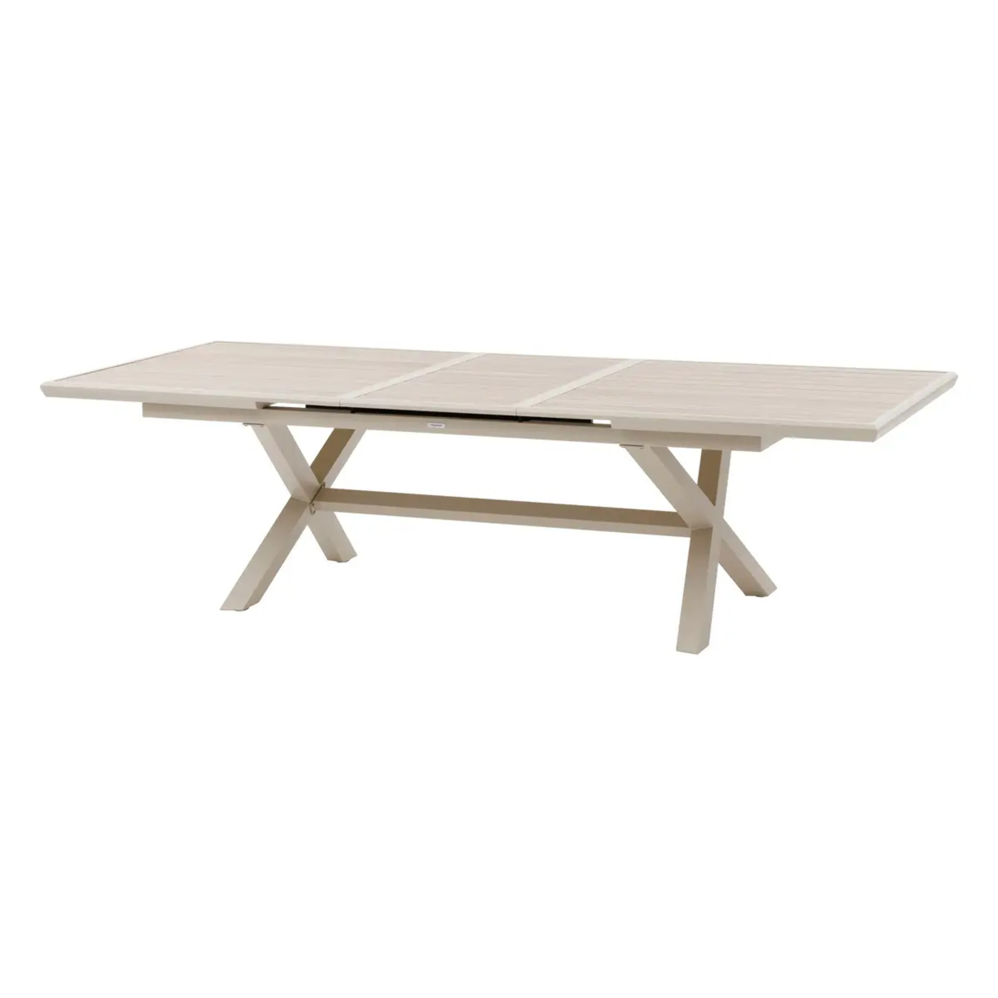 Table de jardin "Axiome" extensible lin & argile 10 places en aluminium
