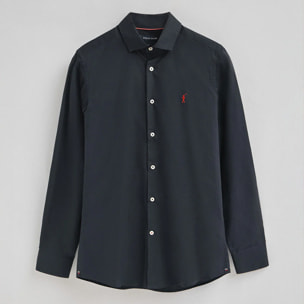 Pack hombre de dos camisas blanca y azul marino de poplin y corte slim con logo Rigby Go