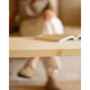 Mesa de centro de madera maciza en tono natural de varias medidas