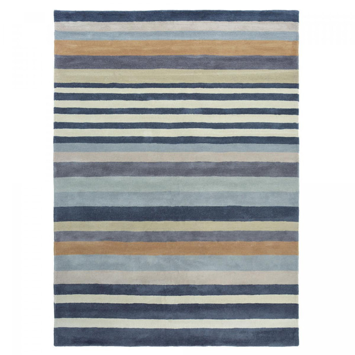 Tapis salon et chambre fait à la main en laine motif géométrique LUEL