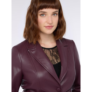 Fiorella Rubino - Blazer estructurado con cinturón - Burgundy