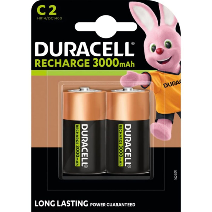 Pile rechargeable DURACELL LR14 C x2 3000mAh RECHARGEABLE