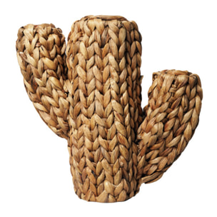 Cactus décoratif H. 32 cm tressé en jacinthe d’eau – Gaby