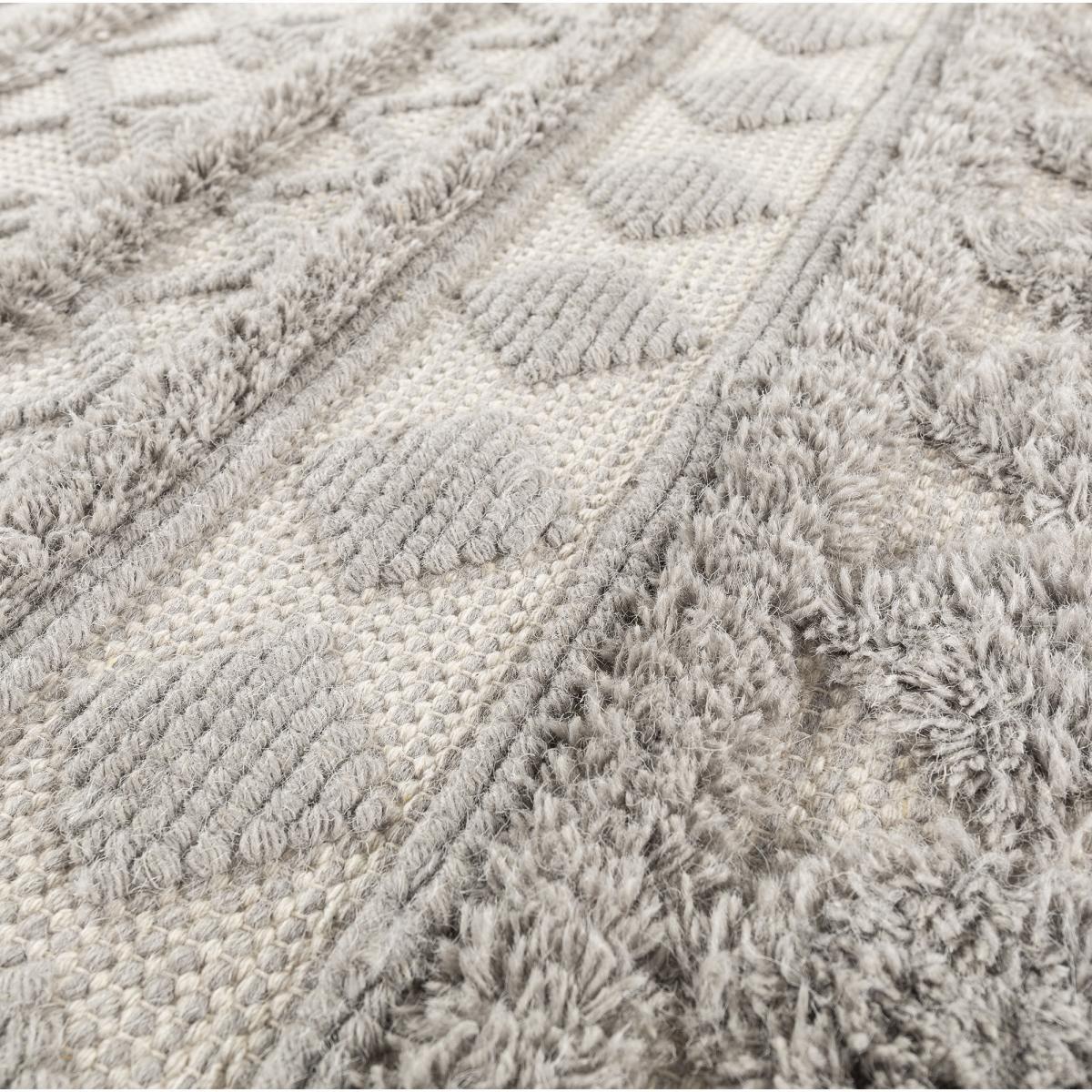 Tapis salon et chambre tissé en laine motif scandinave FUNI