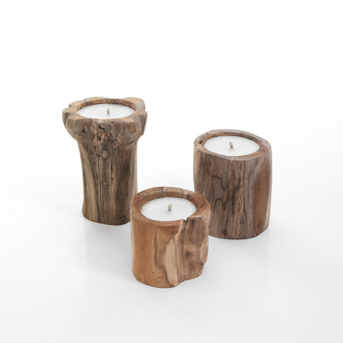 TOMASUCCI Set 3 candele PIT Marrone