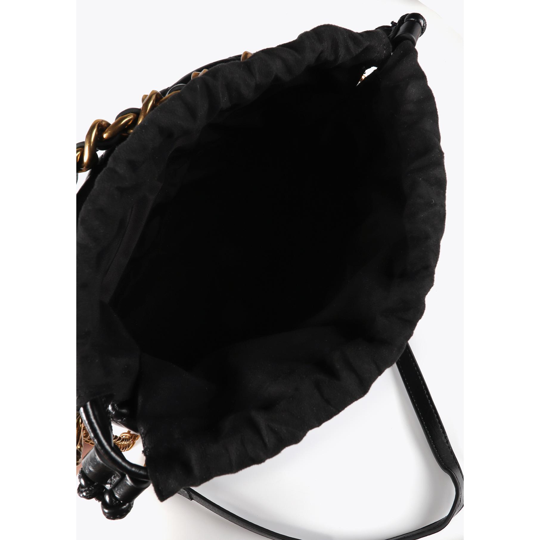 Borsa a Secchiello Trapuntata con Logo LC Leopardo