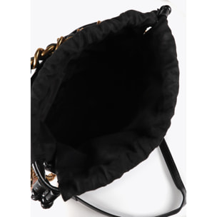 Borsa a Secchiello Trapuntata con Logo LC Leopardo