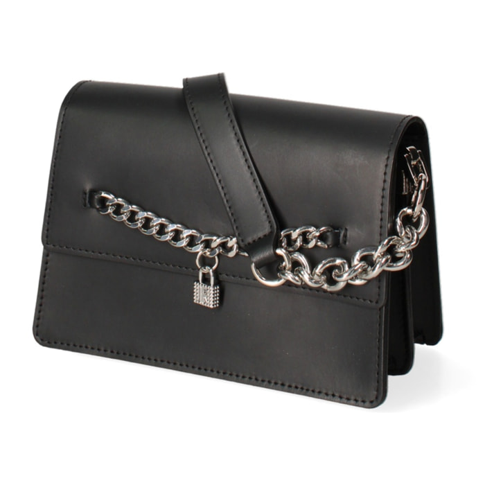 Borsa a tracolla donna Made in Italy - Aralia Lux - Vera pelle - 22.0 x 16.0 x 10.5 cm