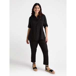 Fiorella Rubino - Pantalón recto de lino - Negro
