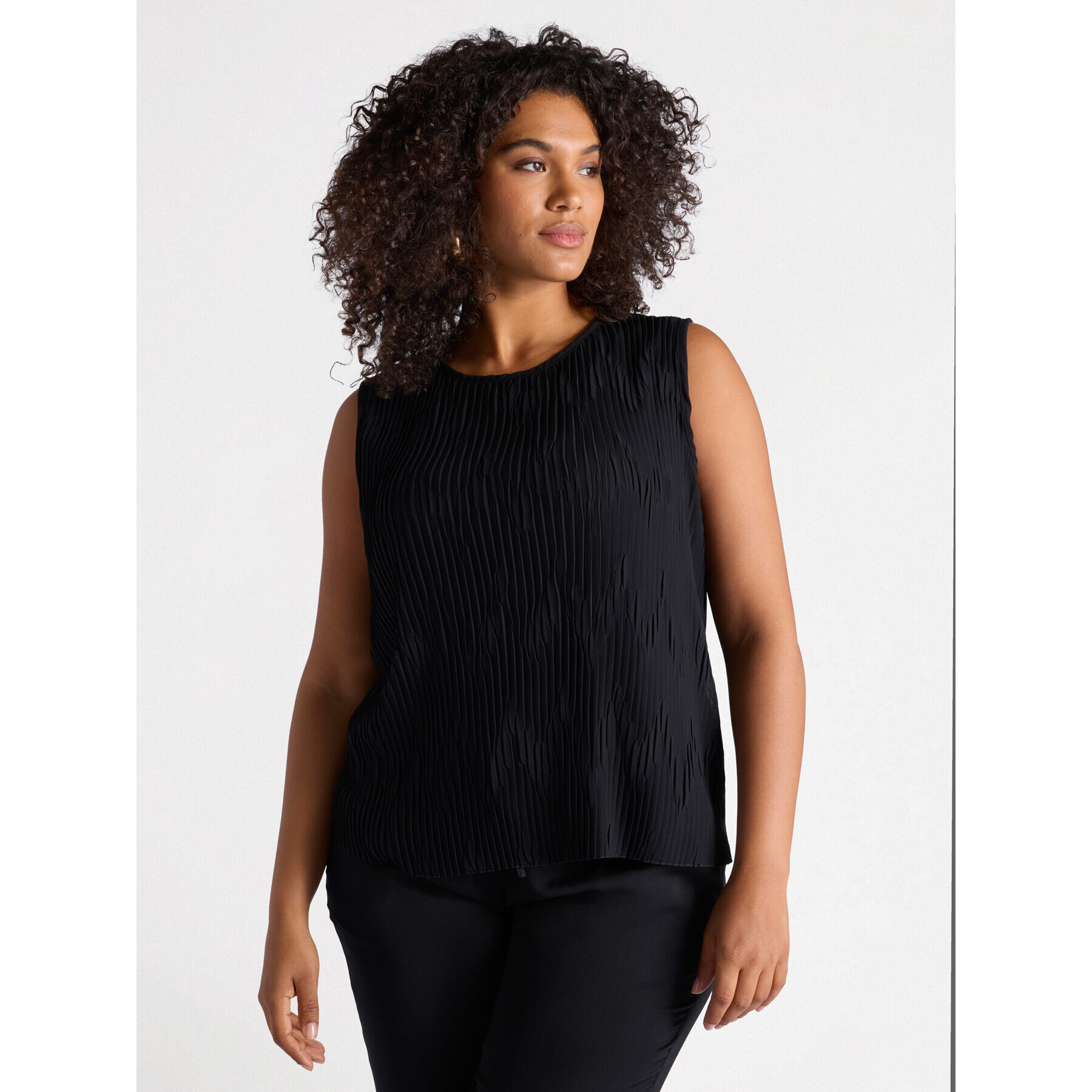 Fiorella Rubino - Top plisado - Negro
