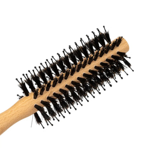 Brosse à cheveux ronde bois poils de sanglier