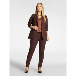 Elena Mirò - Blazer misto viscosa monopetto - Marrone