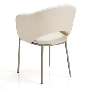 Lot de 2 chaises de salle à manger Tomasucci JADE', en tissu, beige, platine, 57 × 54 × 80 cm