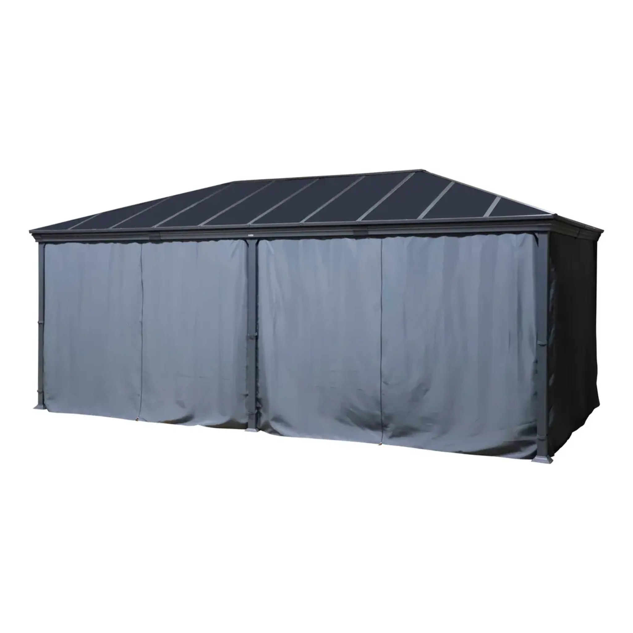 Rideau pour Pergola autoportante Belize 6x3,6 m gris ardoise