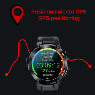 Smartwatch K37 con batteria da 480mAh a lunga durata. Monitoraggio cardiaco e O2. Notifiche dell'app.