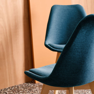 Chaise scandinave bois de hêtre et tissu (lot de 4) NILS