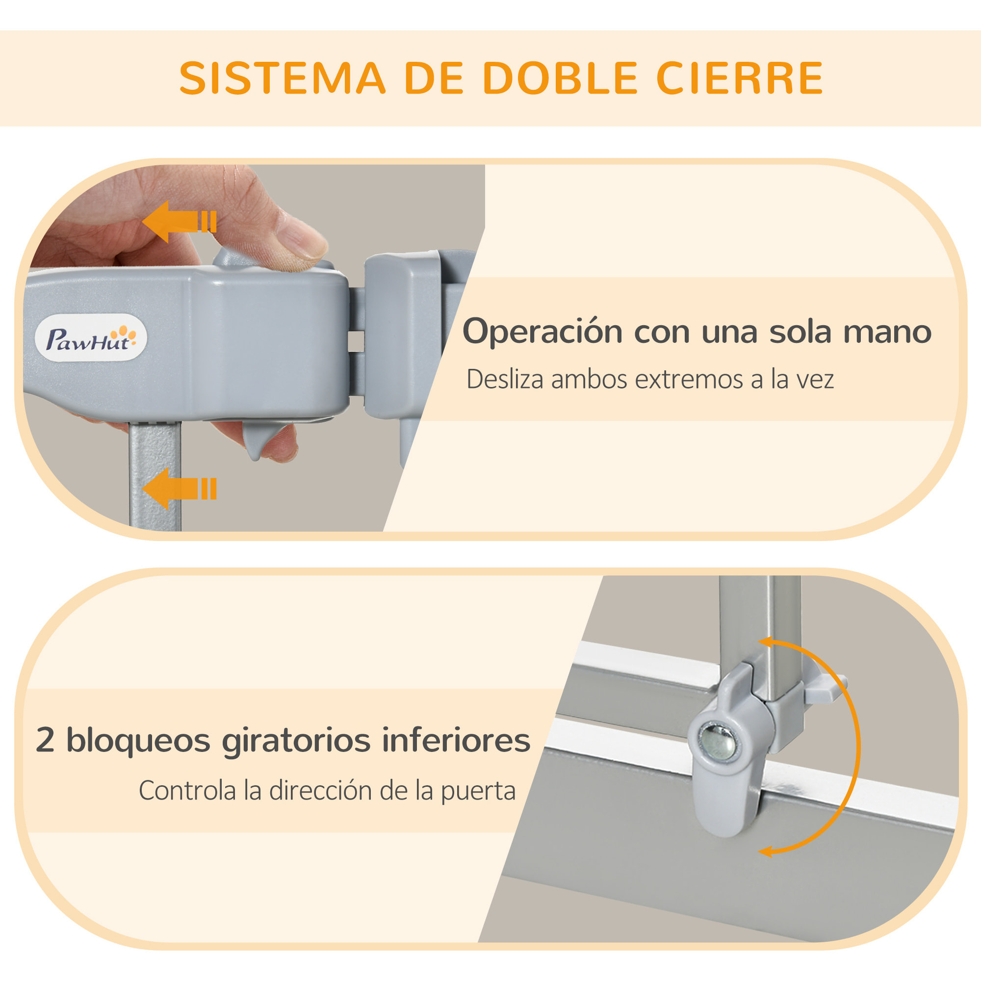 Barrera Seguridad de Perros para Escaleras Puertas 74-105 cm con Puerta Acrílica