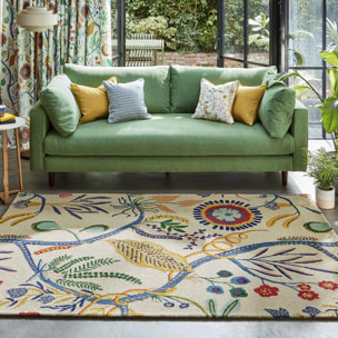 Tapis salon et chambre fait à la main en laine motif floral CHICDOUY