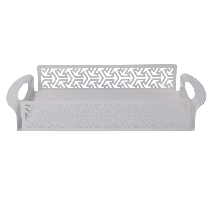 Vassoio in metallo frecce bianco rettangolare cm41x20h6,5