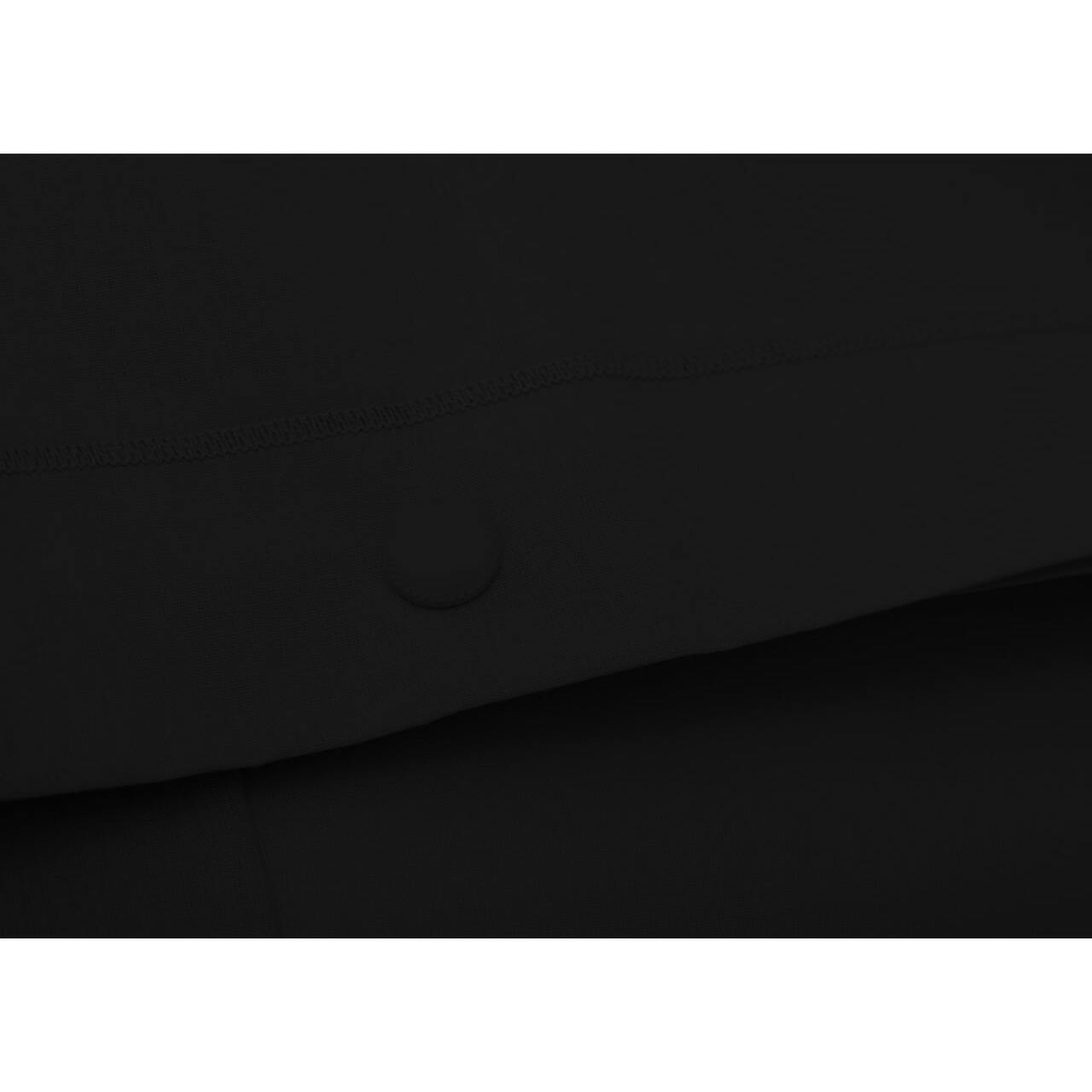 Coppia Federe Letto 100% Cotone Tinta Unita Nero