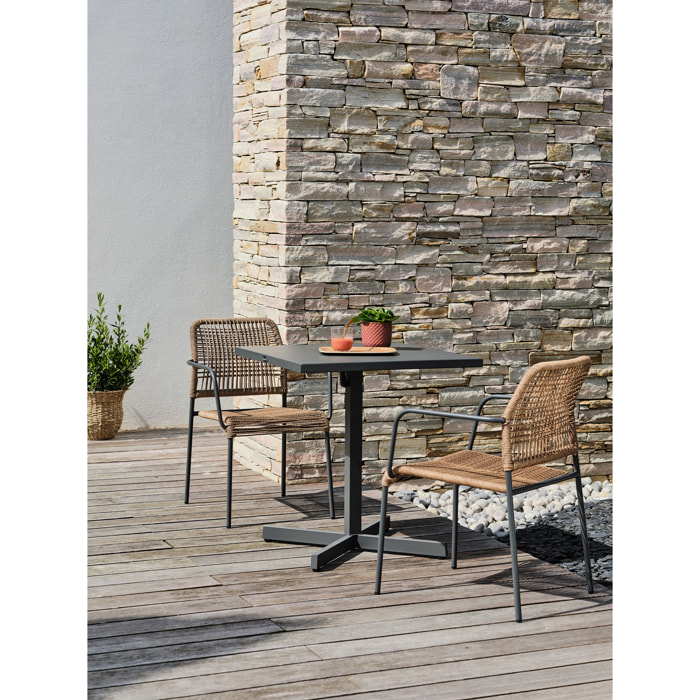 LOUISE - Ensemble repas de jardin 2 places en acier