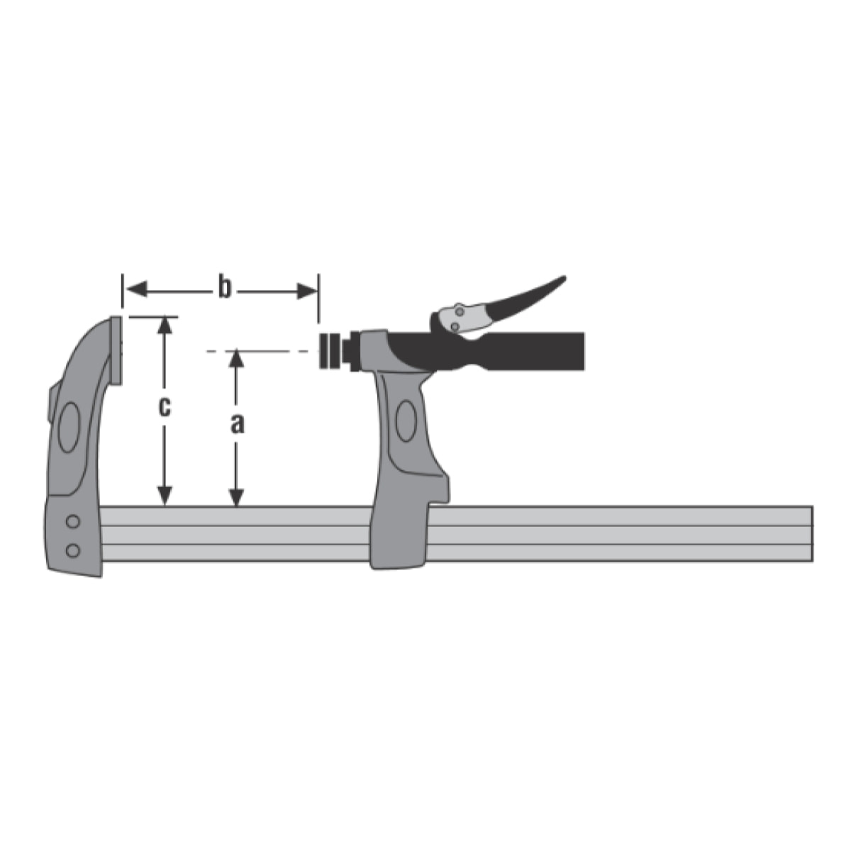 Presse hydraulique URKO - serrage 300mm - saillie 107mm - rail 35x8mm - 503H2