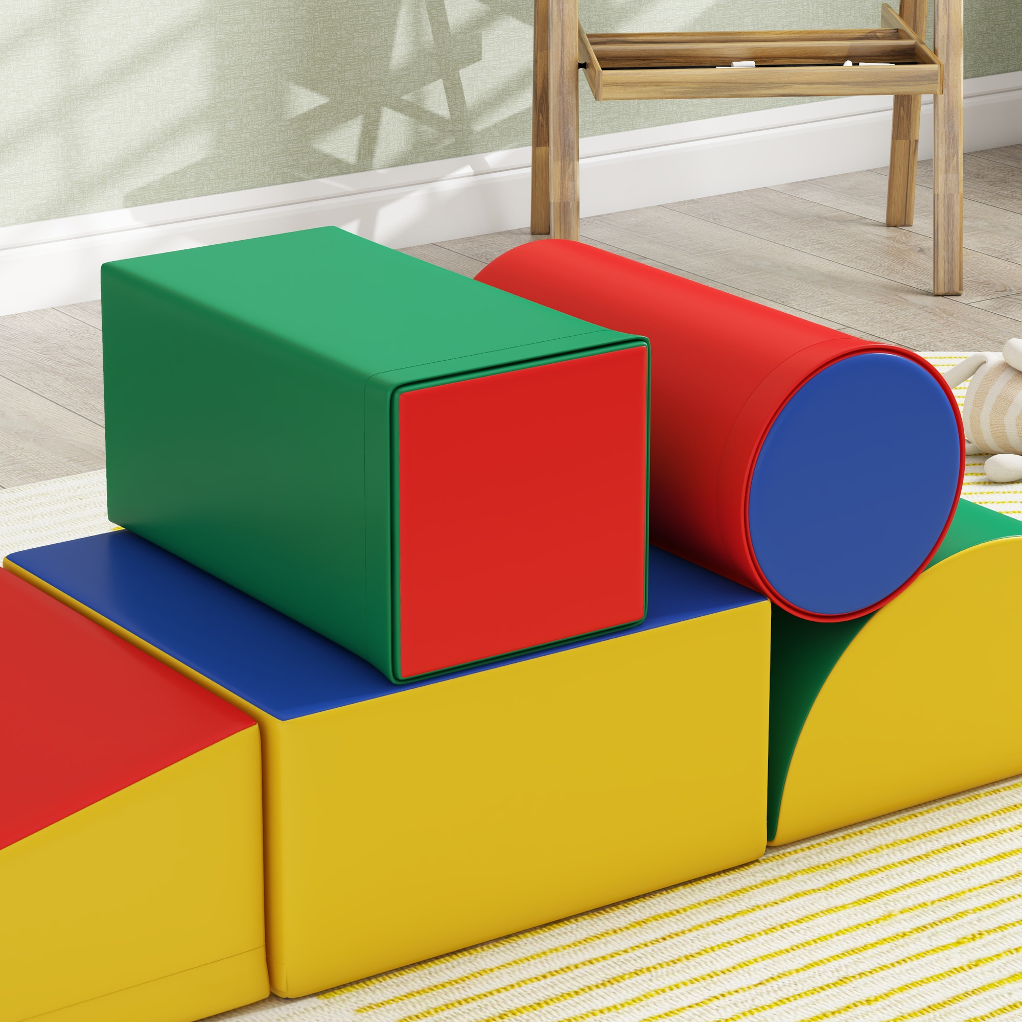 5 blocs de construction en mousse XL - modules de motricité - certifiés normes EN71-1-2-3 - mousse EPE revêtement PU multicolore