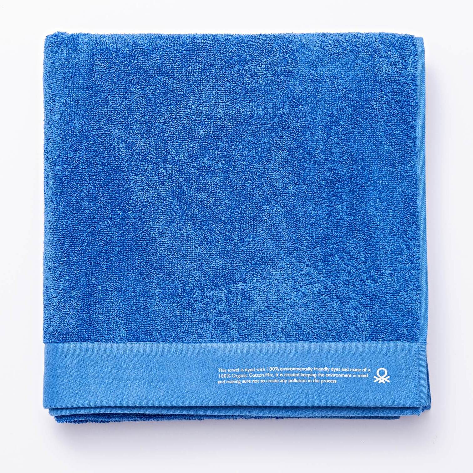 Toalla 90x150 algodón orgánico 450gsm azul benetton
