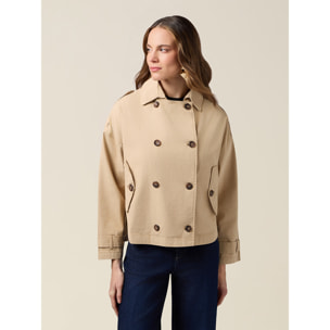Oltre - Trench corto in cotone - Beige