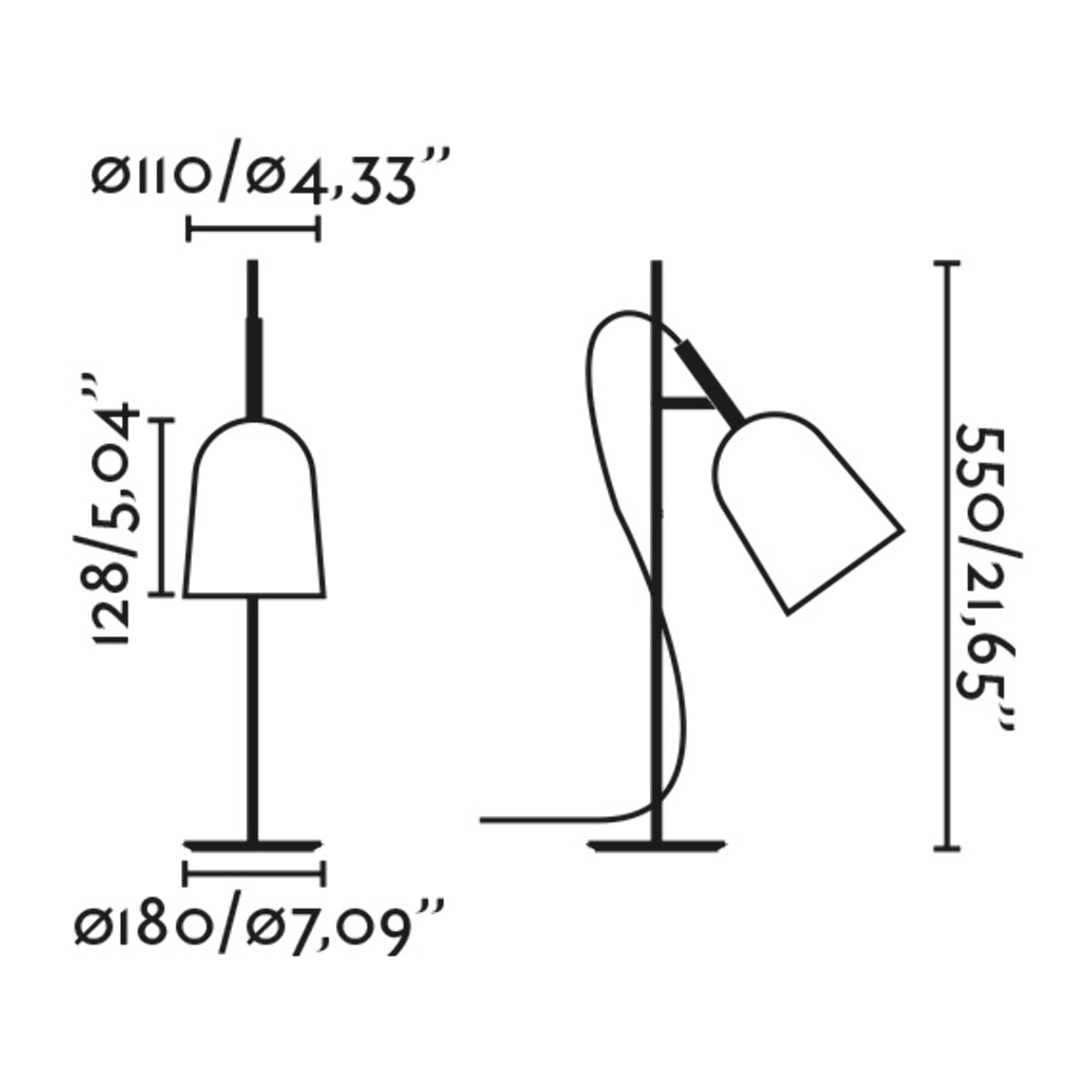 STUDIO Lampe de table bleu