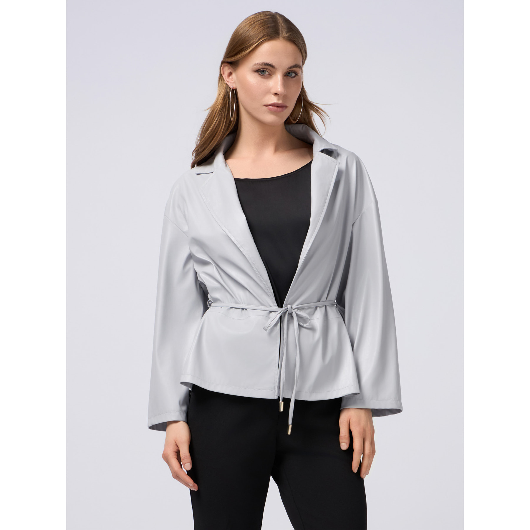 Oltre - Chaqueta sin forro de tejido revestido - Gris