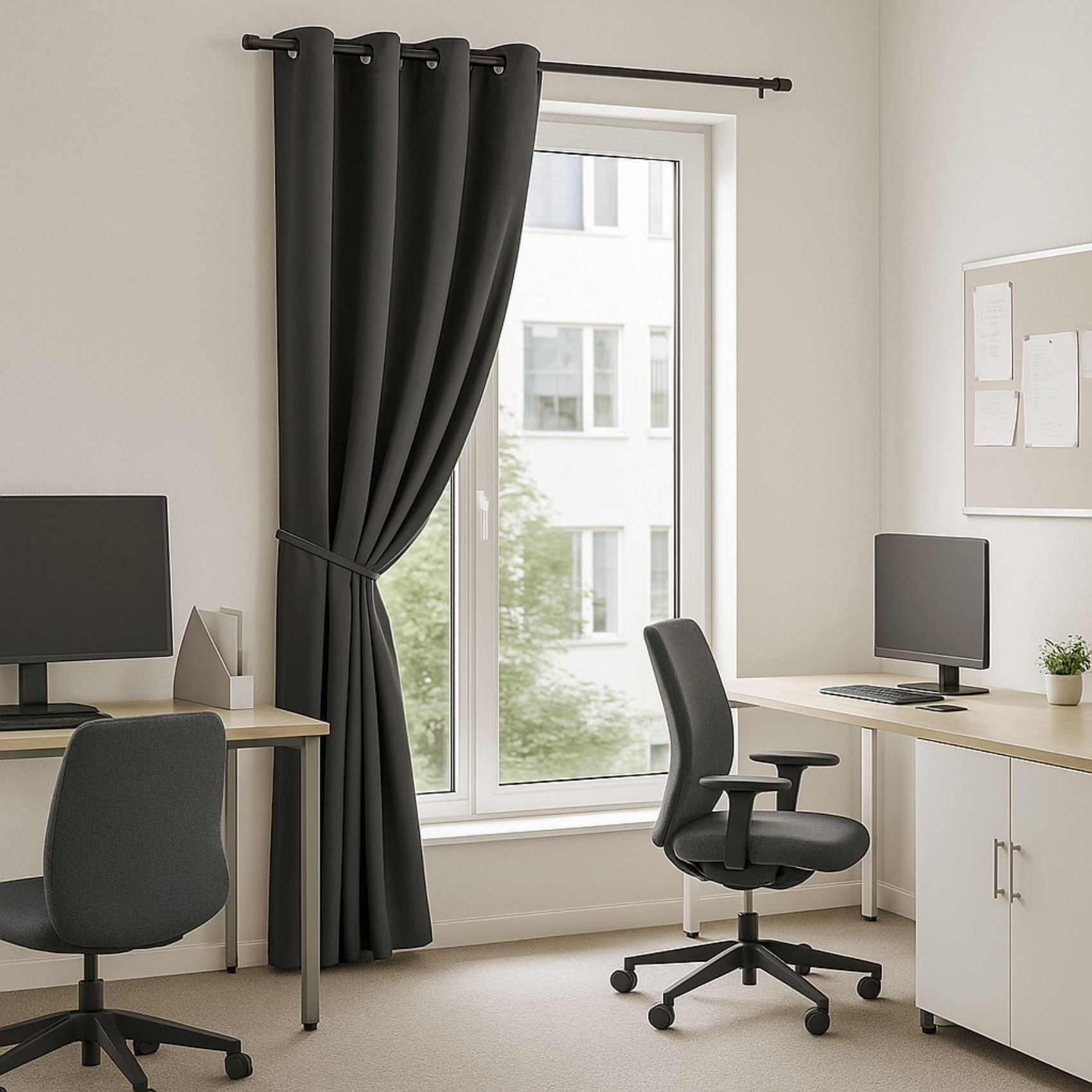 Rideau 100% Occultant Ignifugé M1 Non Feu Gris - Gris